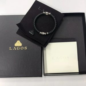 Lagos black caviar SS diamond Bracelet